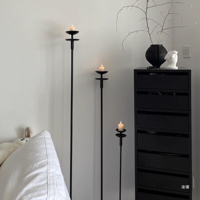 Vintage Cast Iron Candlestick Oil Lamp Ornaments Antique Iron Art Chinese Folk Zen Homestay Tea Room Hotel Floor Lamp