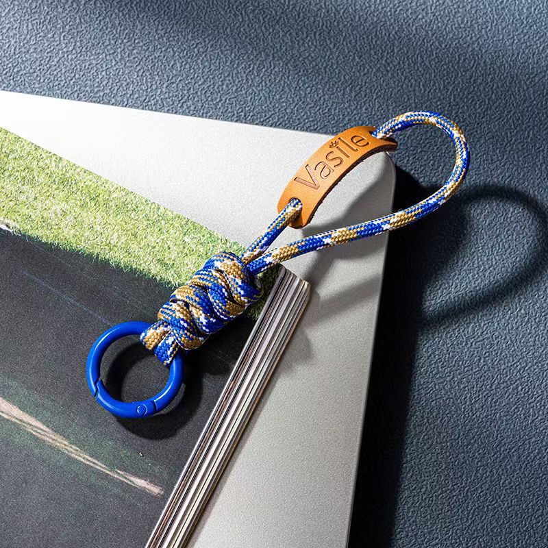 シンプルな編みのハンドロープのキーホルダーのアイデアの個性的な精巧な自動車のキーホルダーのリングの男性の女性の装飾品|undefined