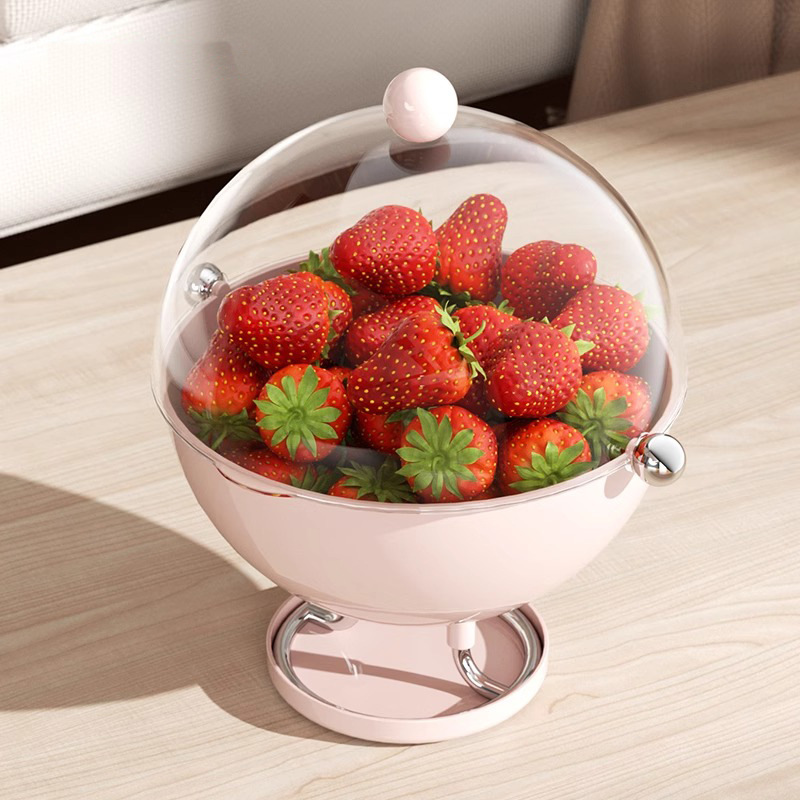 Plato de frutas Sala de estar Hogar 2025 Nueva mesa de centro a prueba de polvo de alta gama Plato de drenaje Aperitivos de frutas secas de alto valor Cesta de frutas