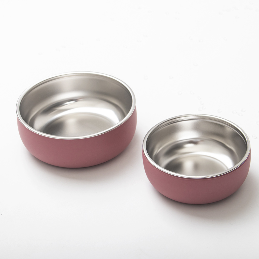 Big and small round bowl rose red