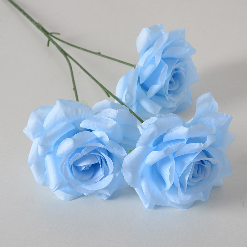 Flor de rosa de franela simulada flor falsa única flor artificial boda casa decoración del día de San Valentín sensación de alta calidad ramo de pared