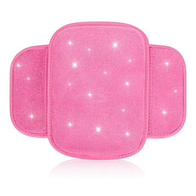 Mat, Creative Diamond-Encrusted Armrest Protective: Armrest box - storage-bag-style-pink-pink-diamond