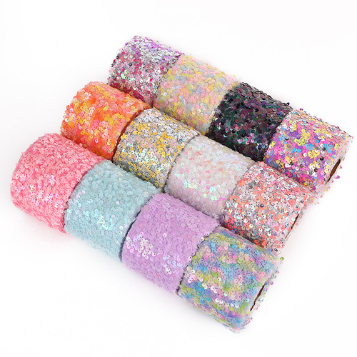 6/ 8 cm 10 yards Symphony oily sequin embroidery clothing headwear hair accessories fabric ribbon