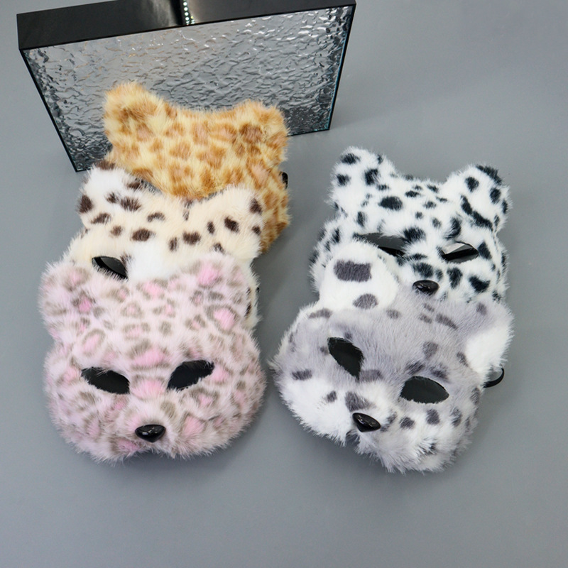 Ventas transfronterizas calientes nuevas peludos de Halloween máscaras de cara de gato máscaras de baile espectáculo de disfraz cos accesorios sexy
