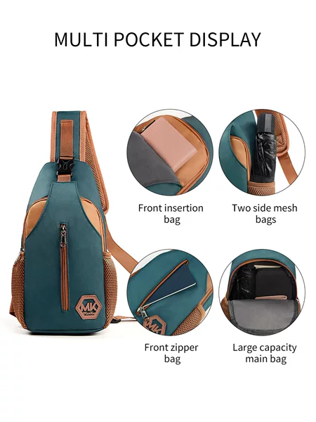 Cross-Border Waist Bag, Men's and Women's Sports Bag, Shoulder Bag, Wear-Resistant Crossbody Bag, Korean Style Fashion Bag, Outdoor Leisure Chest Backpack