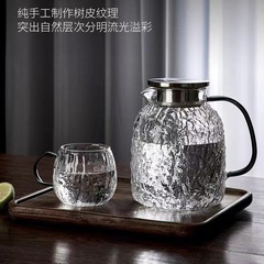 耐熱ガラス冷水筒樹紋家庭用冷水筒カップ大容量リビングガラスポット水筒カップセット