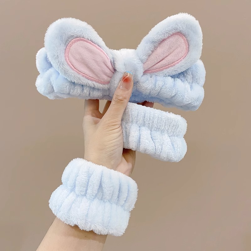 Otoño e invierno cara lavado muñeca correa brazalete a prueba de humedad sudor-absorbente sudor-limpieza lavado a prueba de salpicaduras artefacto de agua lindo protector de muñeca de felpa para las mujeres