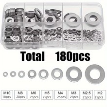 180pcs M2/2.5/3/4/5/6/8/10跨境货源 平垫圈组合套装