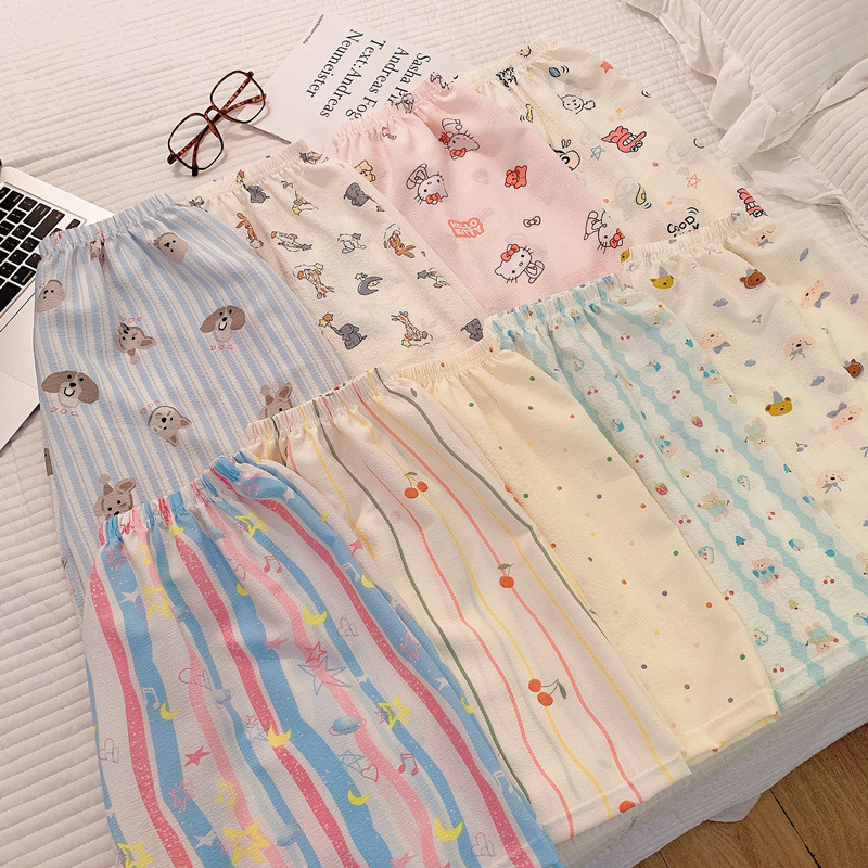 Pajama Shorts Women's Summer Cartoon Casual Cute Loose Sports Pants Large Size Couple Walking Pants Home Pants