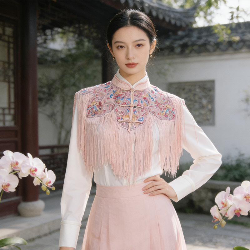 Fake Collar with Tassels, Cloud Shoulder Design, New Chinese Style Traditional Clothing Accessory, High-End Shawl for Women, Fashionable and Versatile, New Spring and Autumn Model