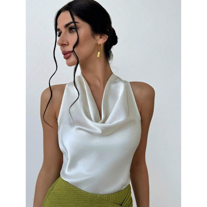 S 12233 Satin Sleeveless Women's Shirt
