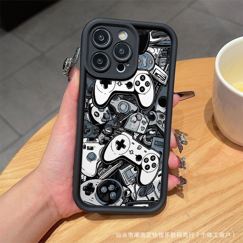 Cartoon Game Console Handle Suitable for Iphone11/12/13/14/15Plus Apple 16Promax Protective Case
