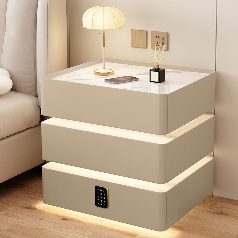 Mesita de noche inteligente, lámpara con sensor moderna y sencilla, luz de dormitorio de lujo, multifuncional, con carga inalámbrica, bluetooth, mesita de noche inteligente