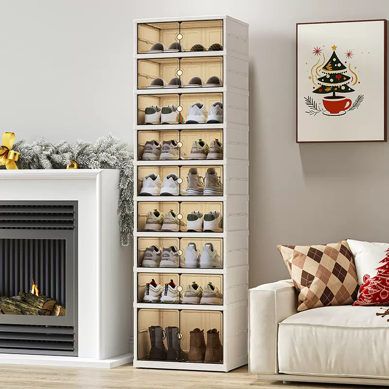 家用防尘鞋柜免安装可折叠透明折叠鞋盒收纳鞋子大容量球鞋收纳盒