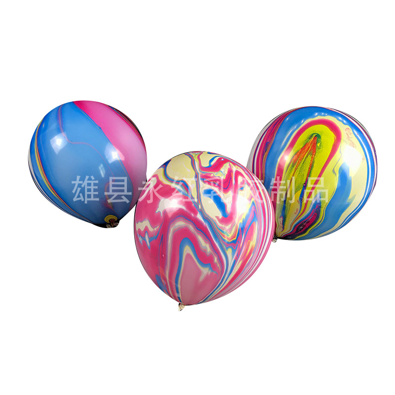 La fábrica de globos de látex de juguete para niños al por mayor fiesta de bodas de vacaciones globo de 12 pulgadas ágata colorido globo de nube