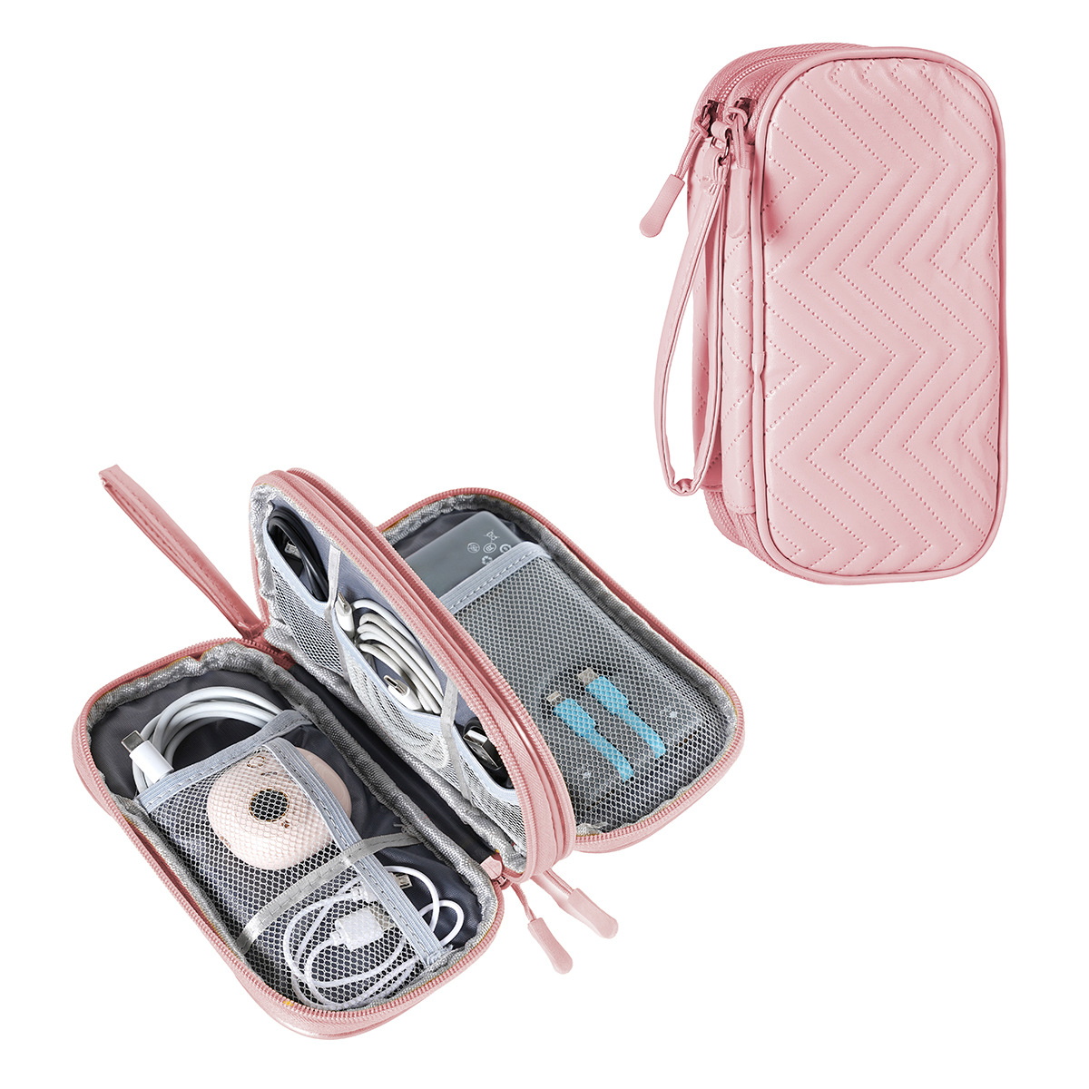 PU 가죽 글래머 파우더(내장형 충격 방지 진주면)