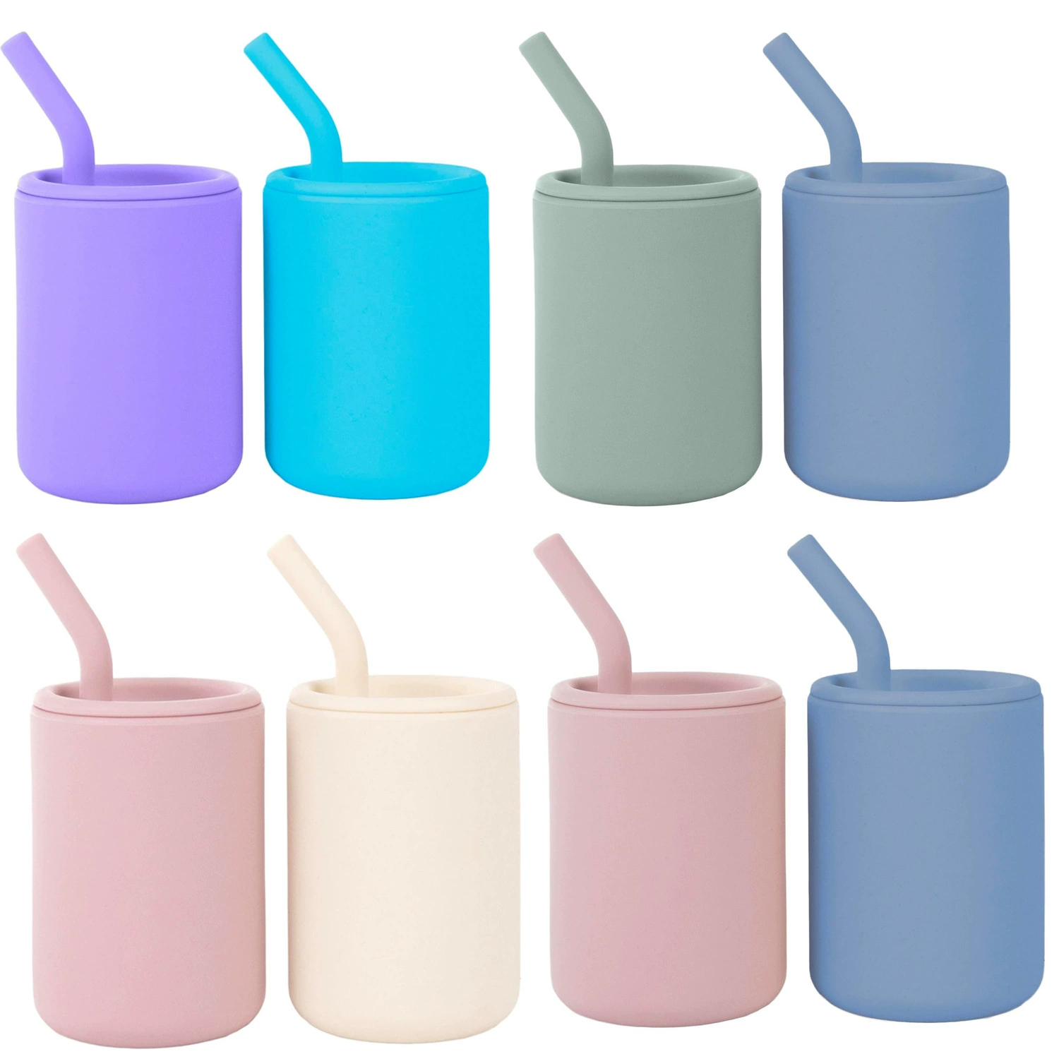 Silicone children's glass, shatterproof straw with glass, 210 ml