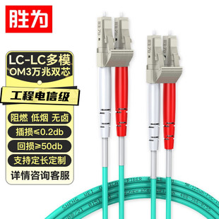 10g Multimode Fiber Optic Jumper Lc-Lc 3m Om3-300 Dual-Core Pigtail Anti-Bending Fiber Optic Cable