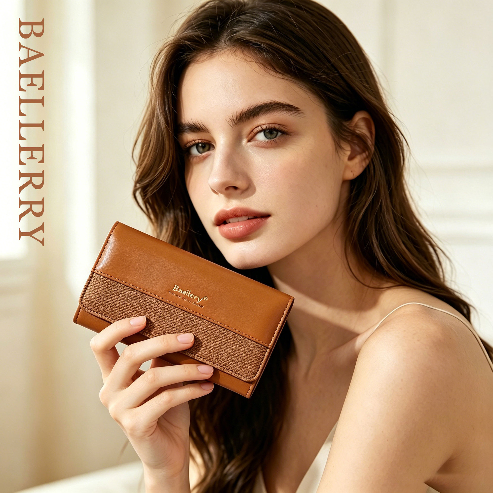 New women's long wallet, cross-border denim color-blocking multi-card slot purse, fashionable commuter zipper clutch bag wholesale