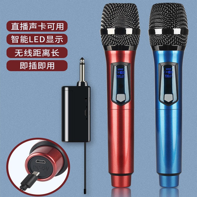 Kit de Micrófono Inalámbrico con Tarjeta de Sonido V8 para Transmisión en Vivo y Karaoke