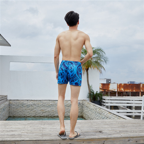 Colorful large pants beach trunks adult swimming trunks men's digital printed swimming trunks large size fat men's flat angle to prevent embarrassment