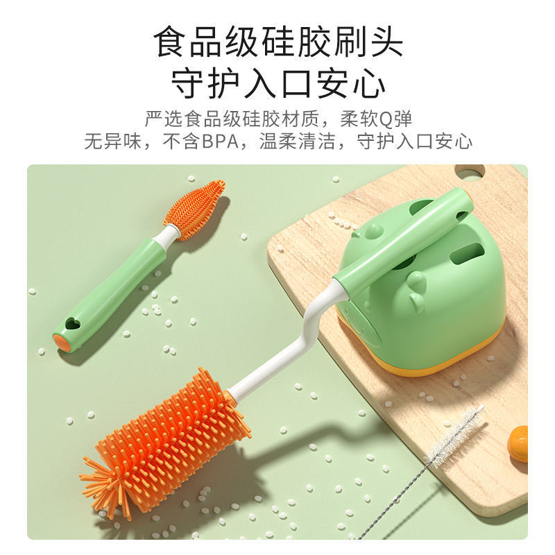 Cepillo de limpieza de botellas de silicona para bebés Cepillo de limpieza especial para bebés recién nacidos Cepillo de limpieza de tetas Cepillo de limpieza Set