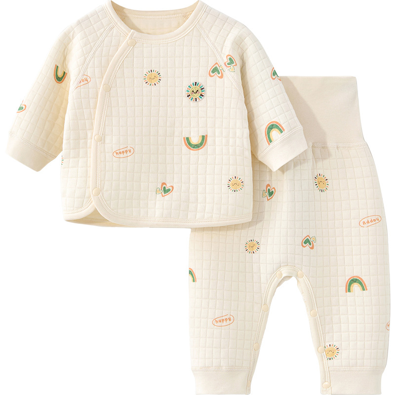 Baby calentamiento ropa interior set otoño-invierno ropa de nuevo hombre y mujer algodón dividido cintura alta abdomen bebé abrigo de otoño pantalones de otoño