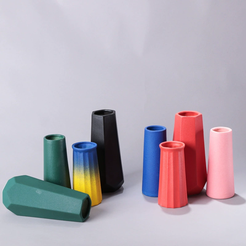 Керамическая ваза скандинавский Алмазный цвет цветочное украшение ресторана украшение кафе ремесло предметы интерьера на заказ