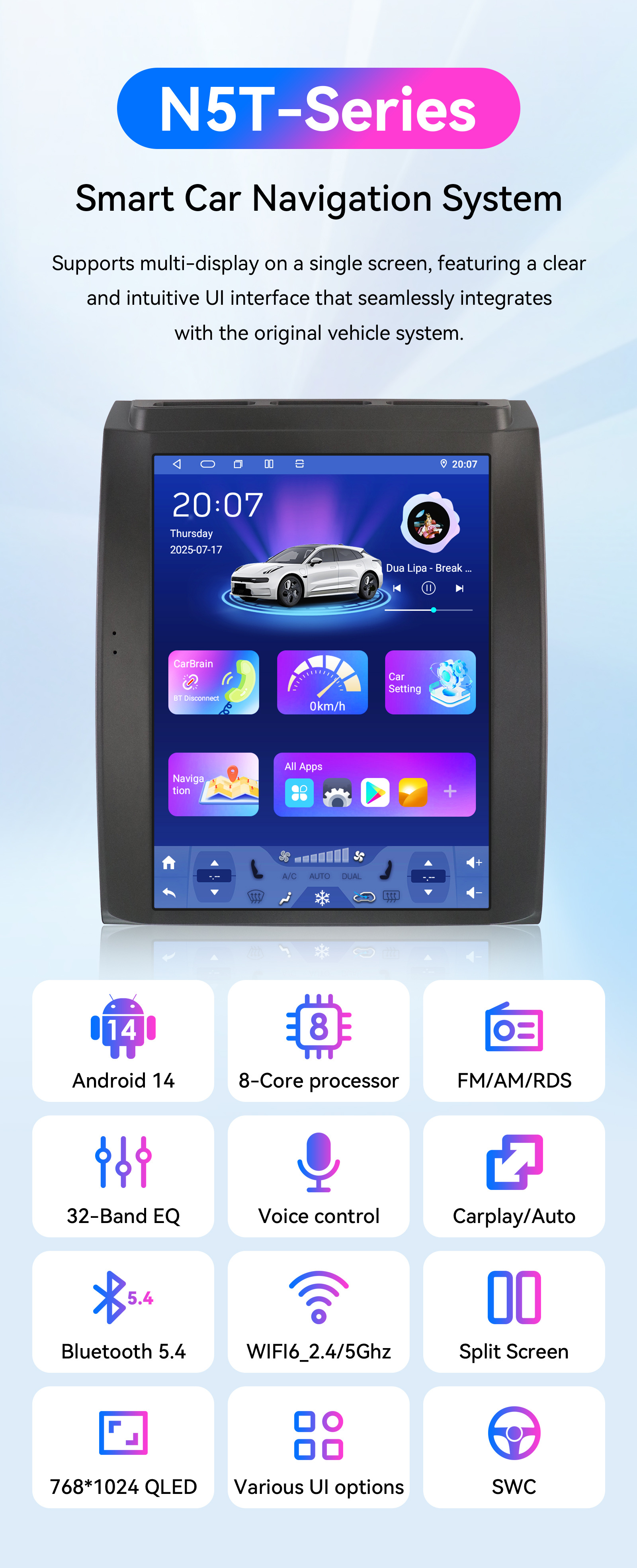 Foreign Trade 12.1inch Suitable for Ford Raptor F150 2015-2021 Vertical Screen Central Control Android Large Screen Navigation
