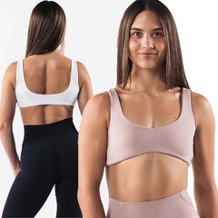 歐美跨境時尚弧形瑜伽服上衣 女 修身運動跑步帶胸墊文胸一件代發