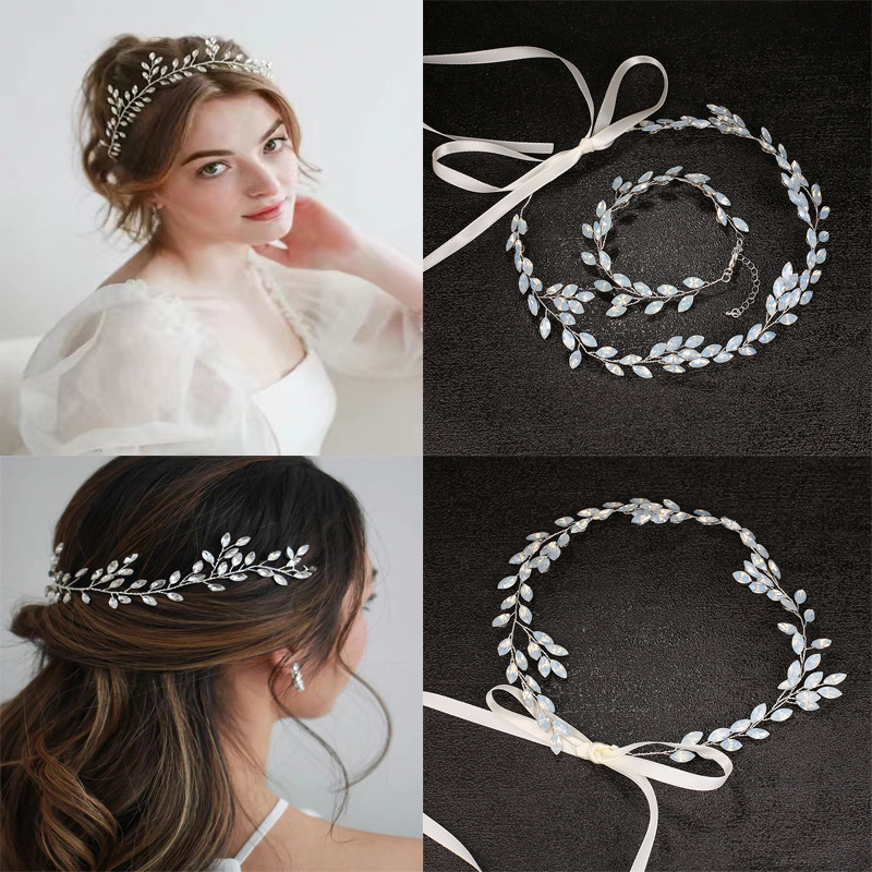 Erqi fashion OL Mori wedding party bridal headdress hair band accessories pastoral style bracelet headband suit