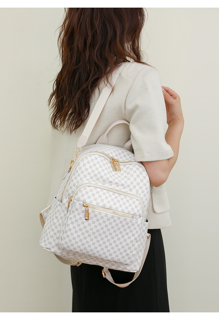Women's Backpack Backpack Argyle Pattern All Seasons Season Waterproof 16 Inch Argyle Casual Travel Women's Backpack