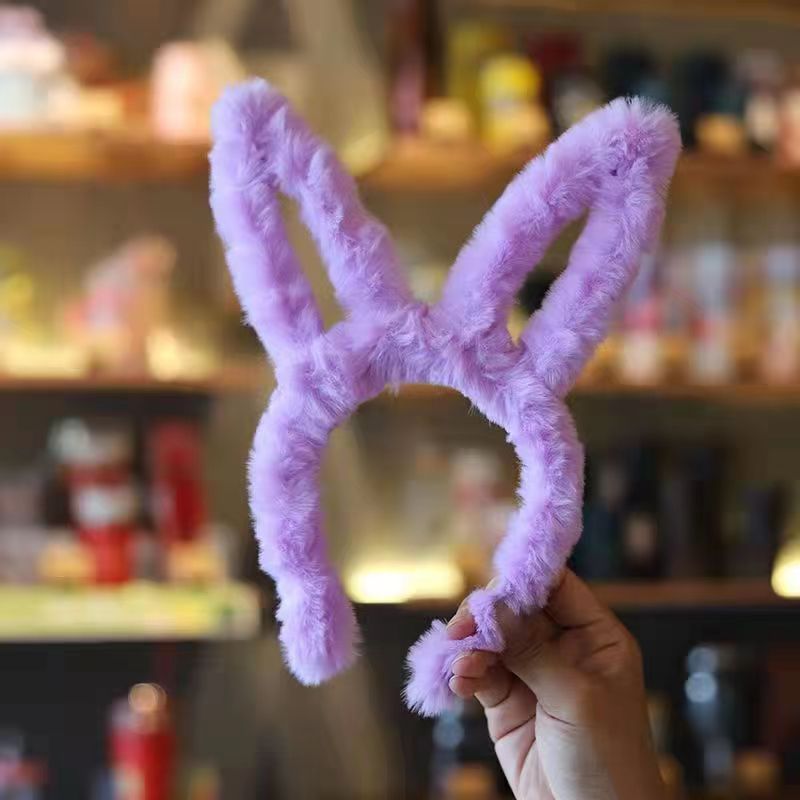 10cm 플러시 토끼 귀 선반 퍼플
