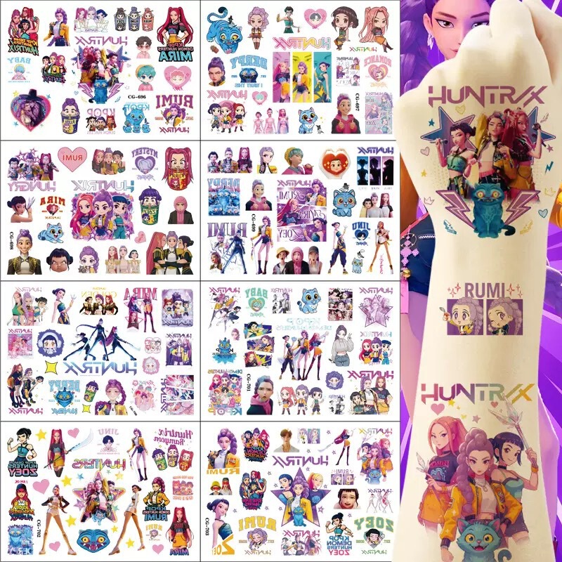 Kpop Demon Hunter Girl Group Tattoo Stickers Cartoon Children's Tattoo Stickers Birthday Party Tattoo Stickers Water Transfer Stickers Kpop Demon Hunter Girl Group Tattoo Stickers Cartoon Children's Tattoo Stickers Birthday Party Tattoo Stickers Water Transfer Stickers