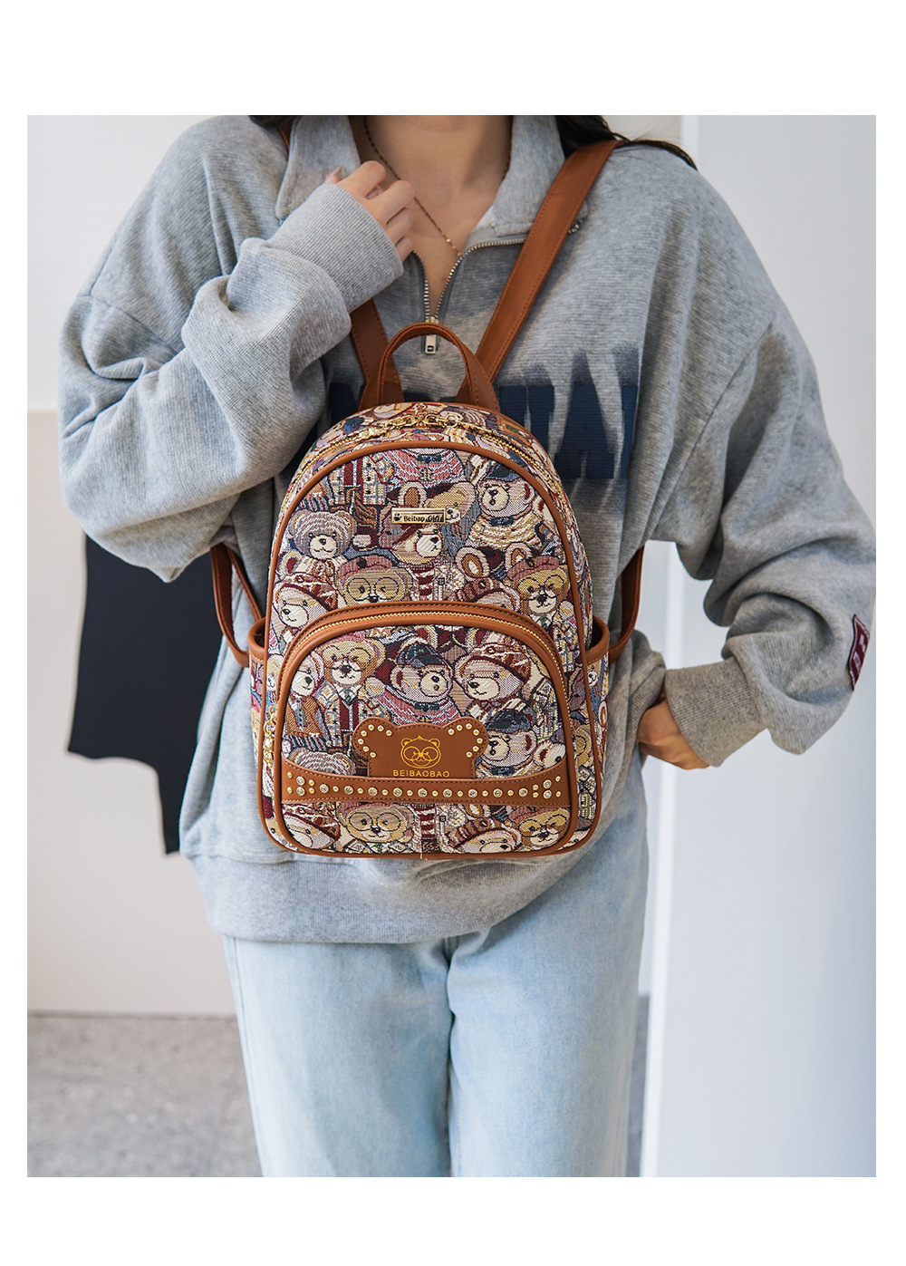 backpack women 2024 new fashion women's bag niche canvas bag casual small schoolbag_voghion.com