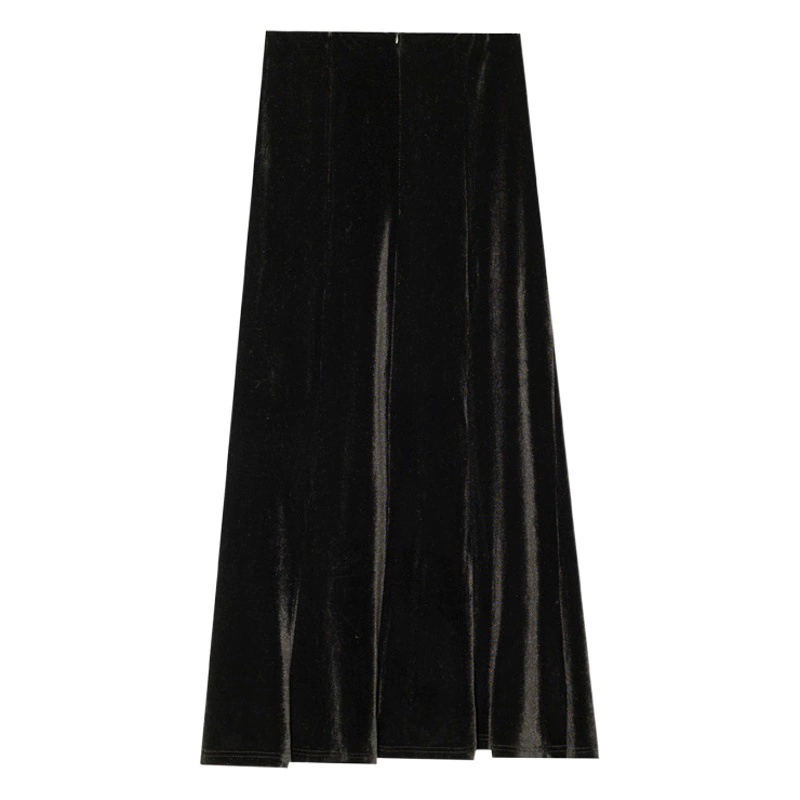 2023 осень новое бархатное мягкое нижнее, приятное для кожи длинное платье средней длины, бедра, рыбий хвост, платье 8558 со Свободной талией для осени и зимы