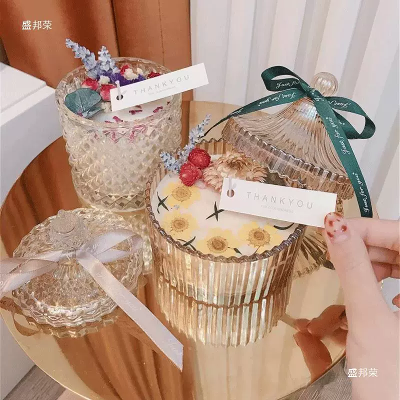 Заводская прямая продажа стеклянной чаши Candida Candle DIY аромерапии свечи Монгольская сумка Монгольская барбан Разносная каменная воздушная ёмкость пустая бутылка