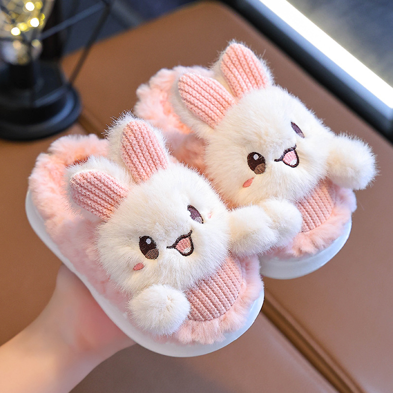 2025 New Winter Plush Cotton Slippers Non-Slip Baby Super Cute Family Home Indoor Soft Bottom Slippers for Boys and Girls