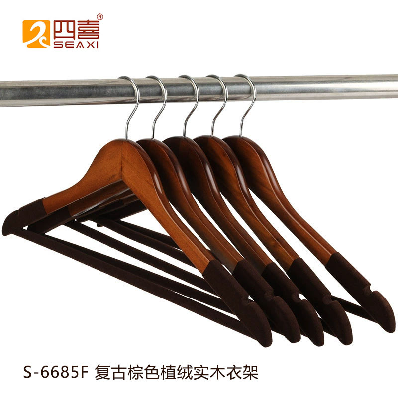 Perchas de Madera Maciza para Adultos Antideslizantes Sin Marcas para Hotel y Tiendas image 20