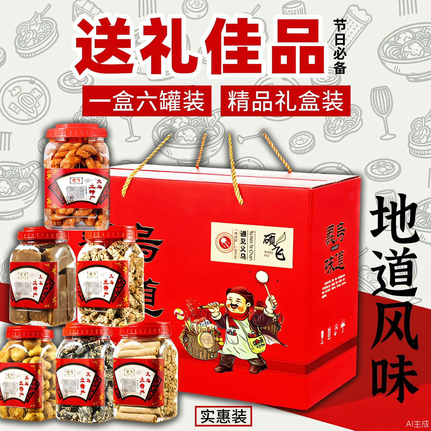 正宗甘蔗红糖义乌特产礼盒装麻花酥饼芝麻糖花生年货大礼包发福利