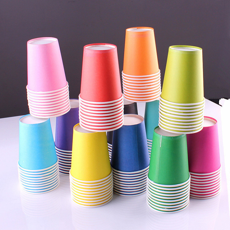 10 tazas de papel coloridas para jardín de infantes materiales hechos a mano tazas de papel espesadas artísticas DIY materiales hechos a mano image 1