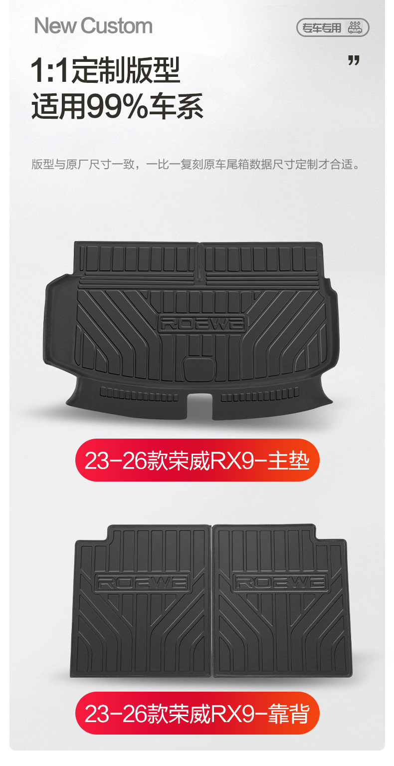 Roewe RX9 Trunk Mat Car Interior Modification Accessories Special TPE Waterproof Trunk Mat for Decoration Supplies