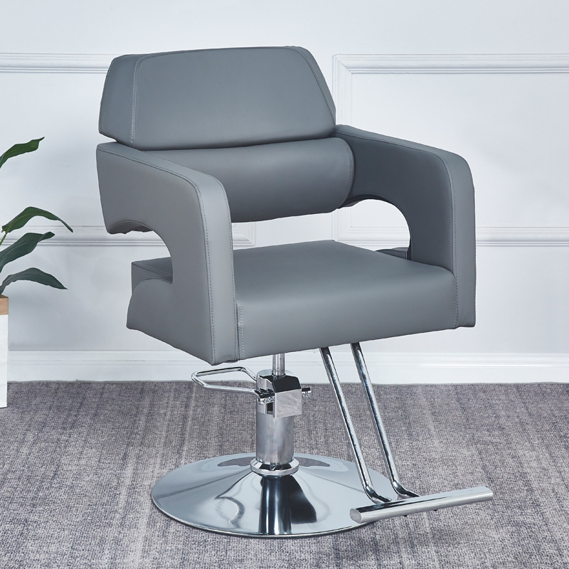 Silla de peluquería Silla de peluquería Silla de peluquería Silla de corte de pelo minimalista moderna Silla de peluquería de acero inoxidable de elevación giratoria