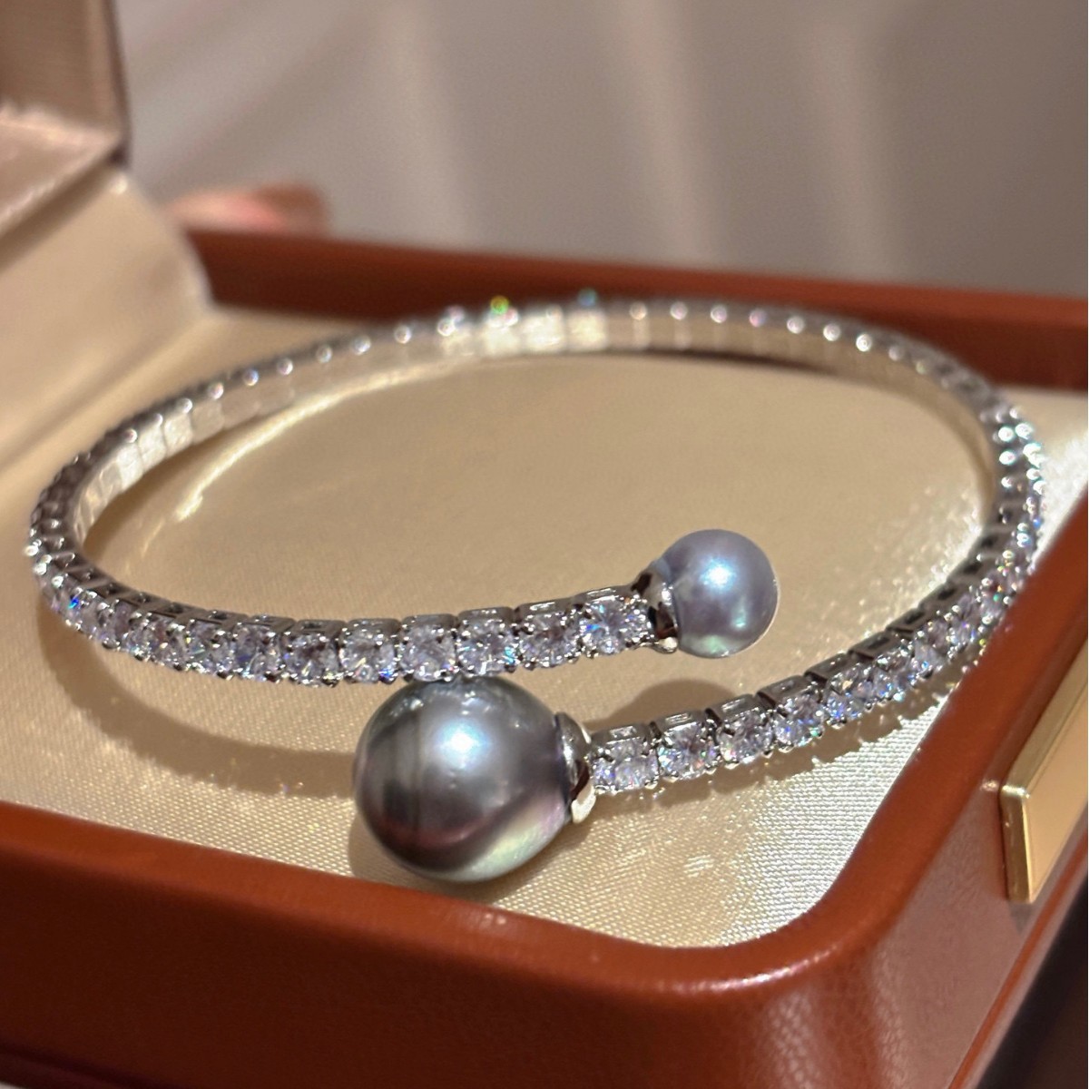 New Natural Freshwater Pearl Open Bracelet, Korean Style Fashion, Fresh and Simple Bracelet, Simple and Stylish Versatile Jewelry