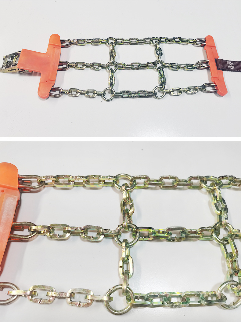 Universal car anti-skid chains for snow emergencies, cross-chain design, customizable, in stock from manufacturer
