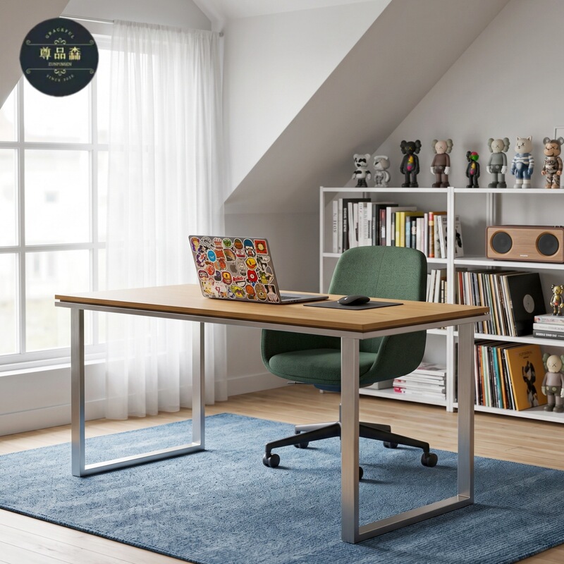 Modern Bauhaus solid wood desk, computer table, home use long table behind the sofa, metal style gaming table, study and work desk Modern Bauhaus solid wood desk, computer table, home use long table behind the sofa, metal style gaming table, study and work desk