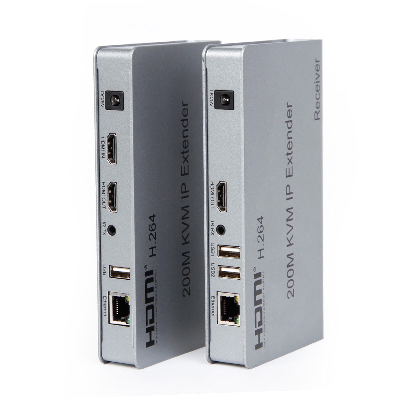 HDMI kvm network cable extender with USB keyboard and mouse to rj45 amplifier transmitter 100 meters 200 meters