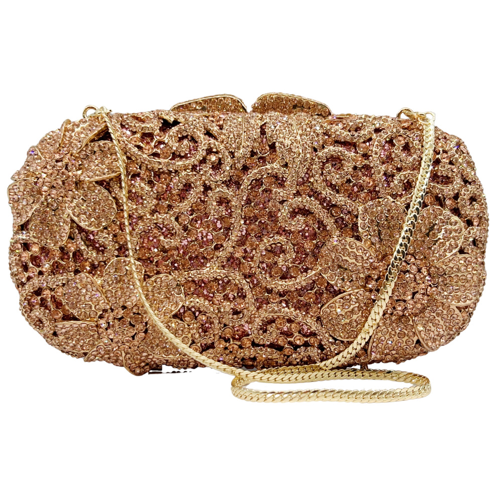 Túi clutch dạ hội nạm kim cương nhỏ gọn sang trọng — Màu sâm panh, Cá tính đặt làm