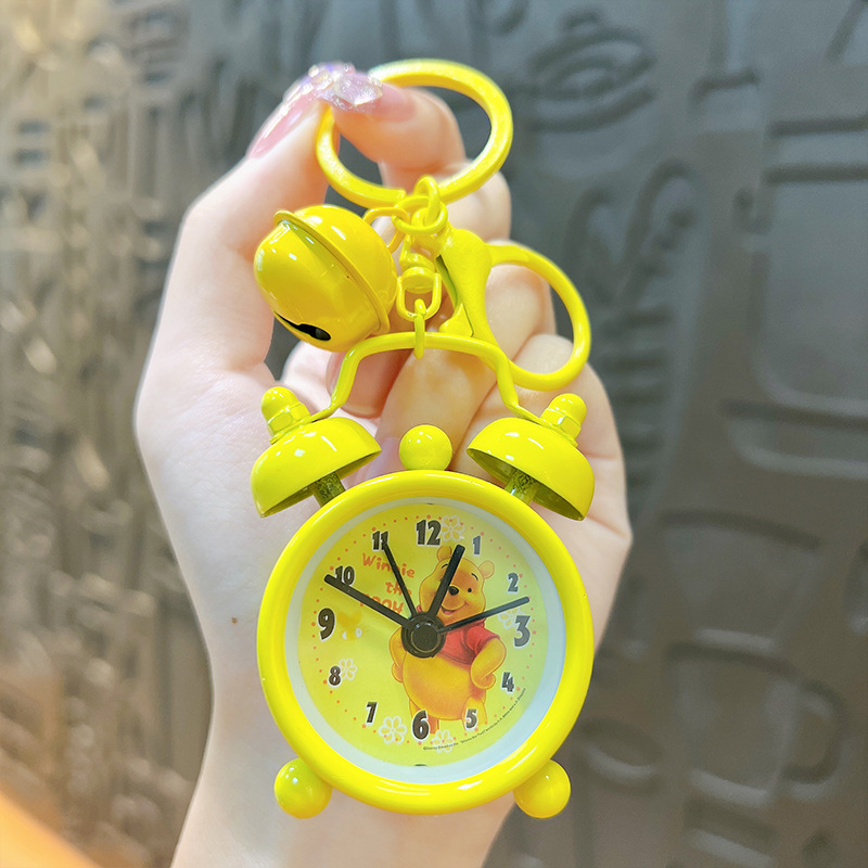 Creativo mini reloj de alarma llavero dibujos animados lindo coche pareja exquisita bolsa colgante pequeño regalo