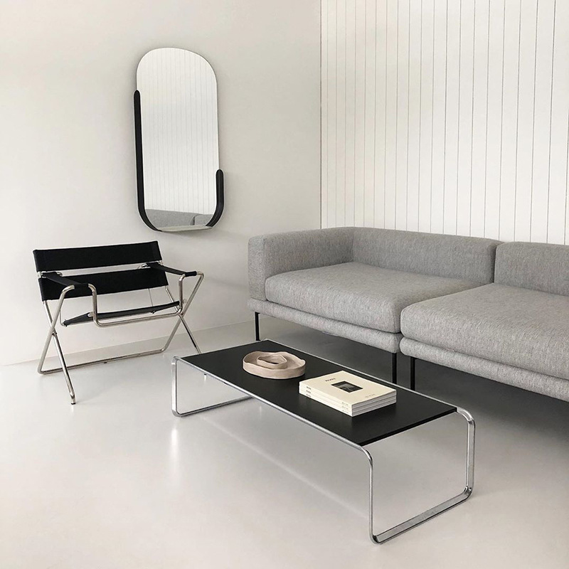 Lazio Combination Coffee Table Set, Vintage Stainless Steel Rectangular Ins-Style Popular Home Dining Table for Small Apartments, Ins-Style